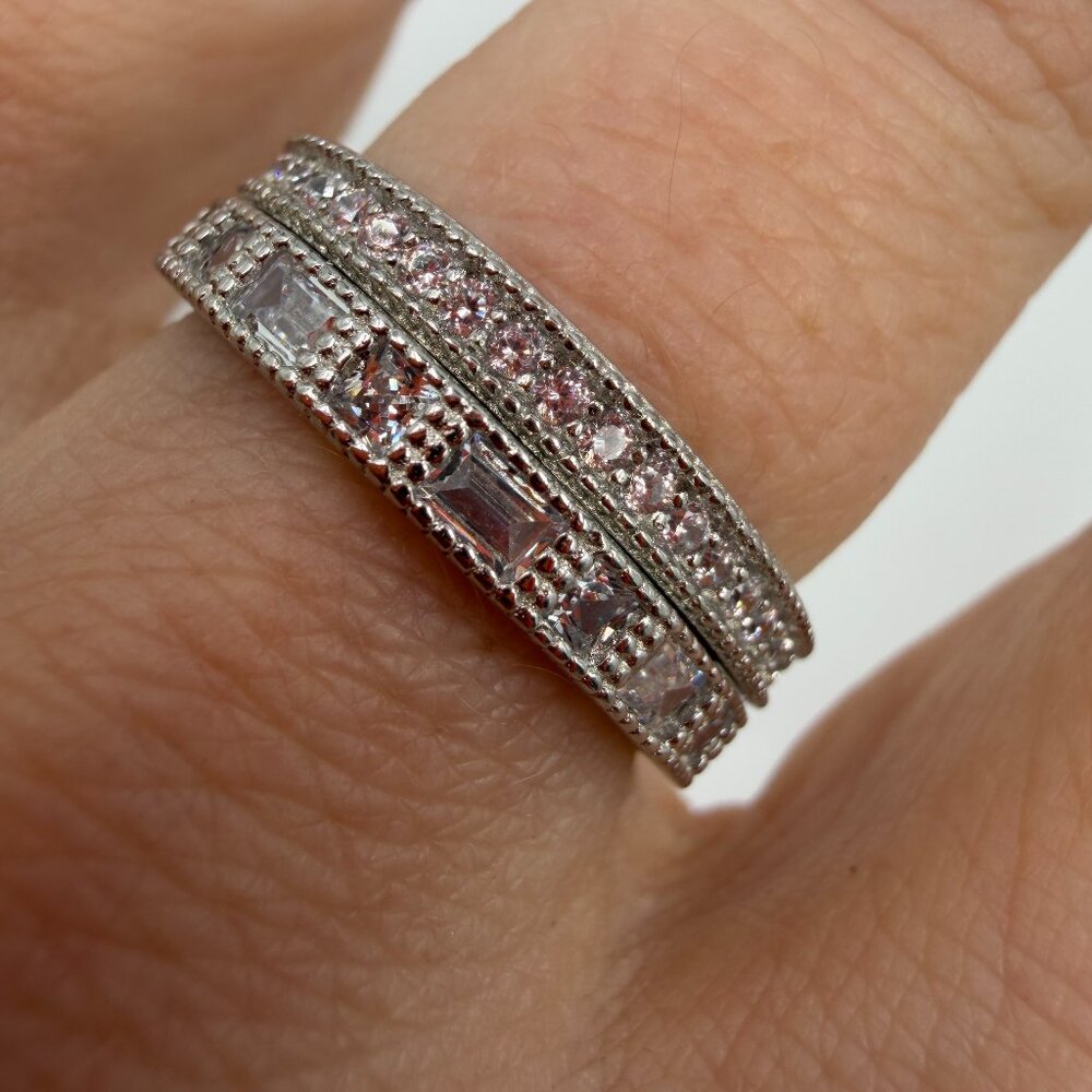 Sterling Silver Rings Stackable Infinity Band Lot… - image 2